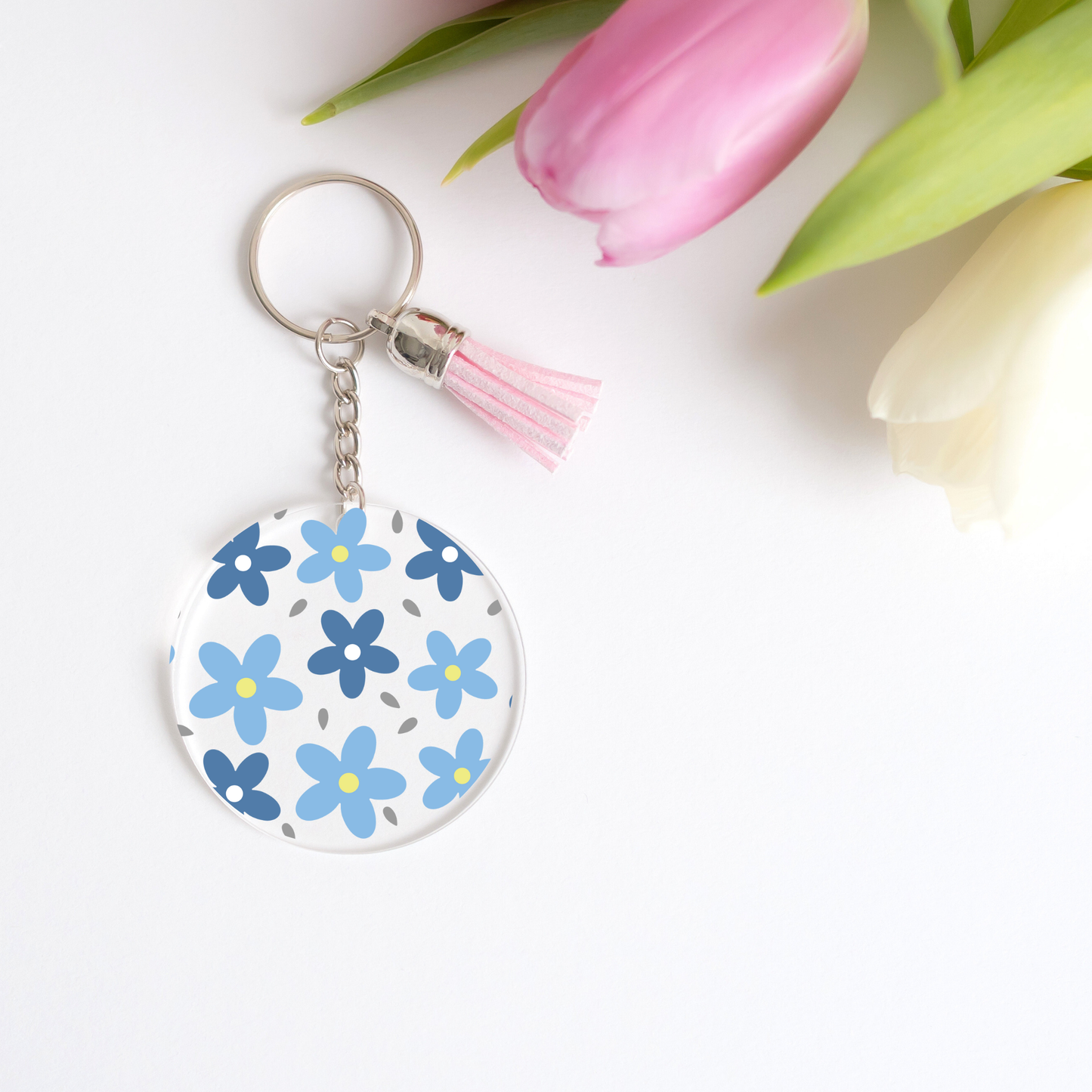 Blue Florals Keychain Decals (PACK OF 5)