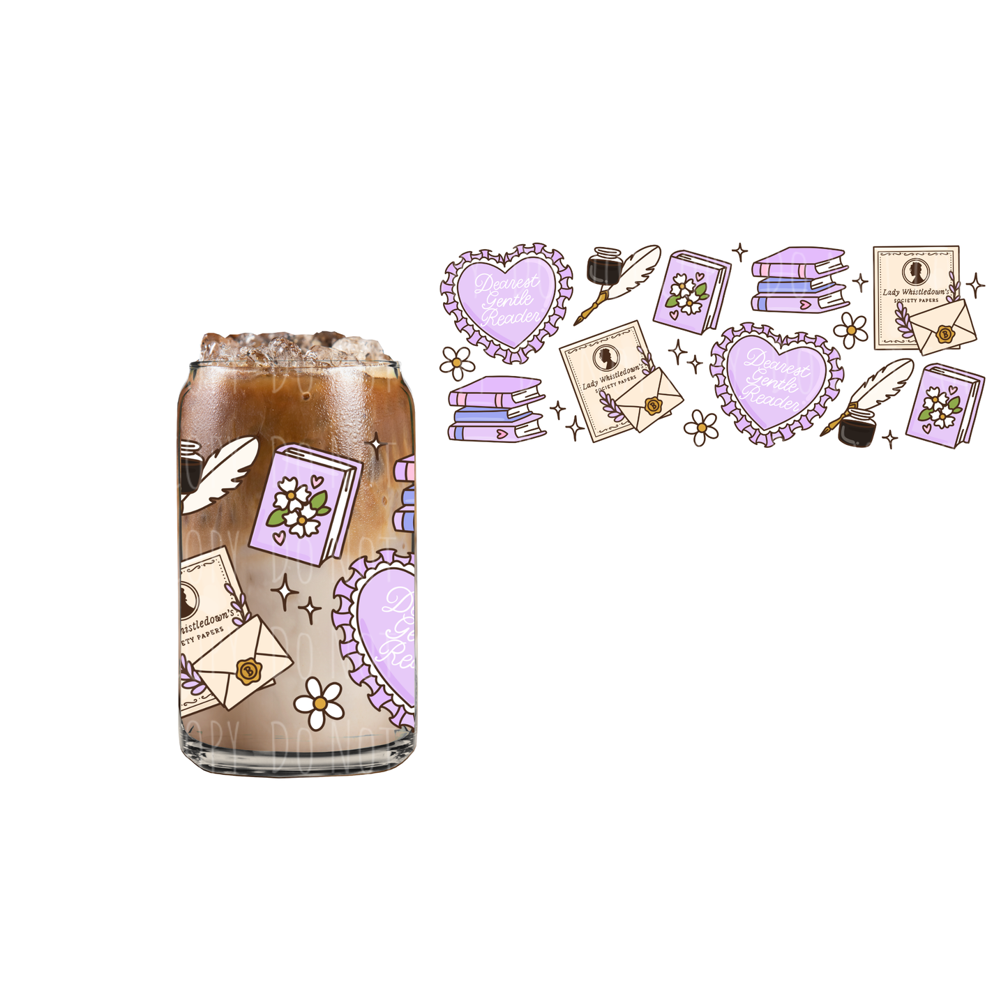 Dearest Gentle Reader (DOUBLE SIDED) UVDTF 16oz cup wrap