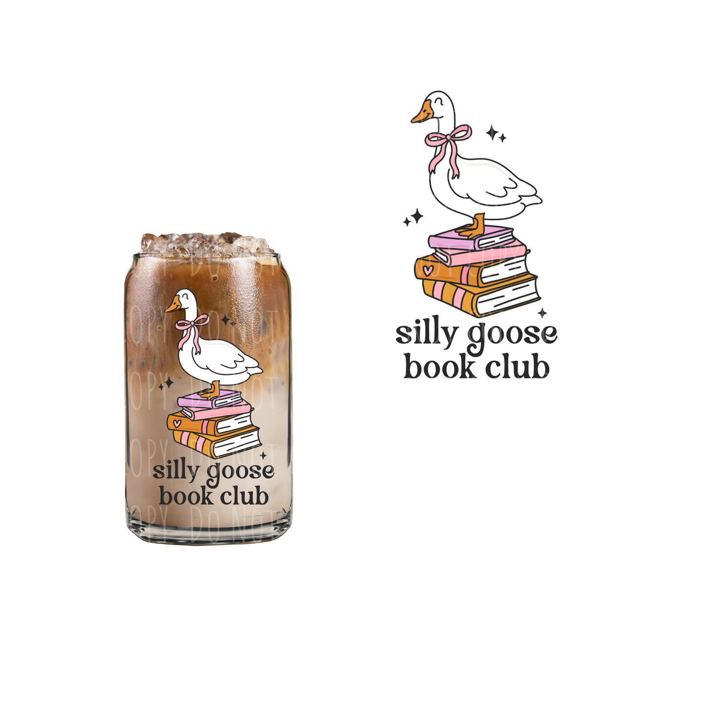 Silly Goose Book Club (DOUBLE SIDED) UVDTF decal