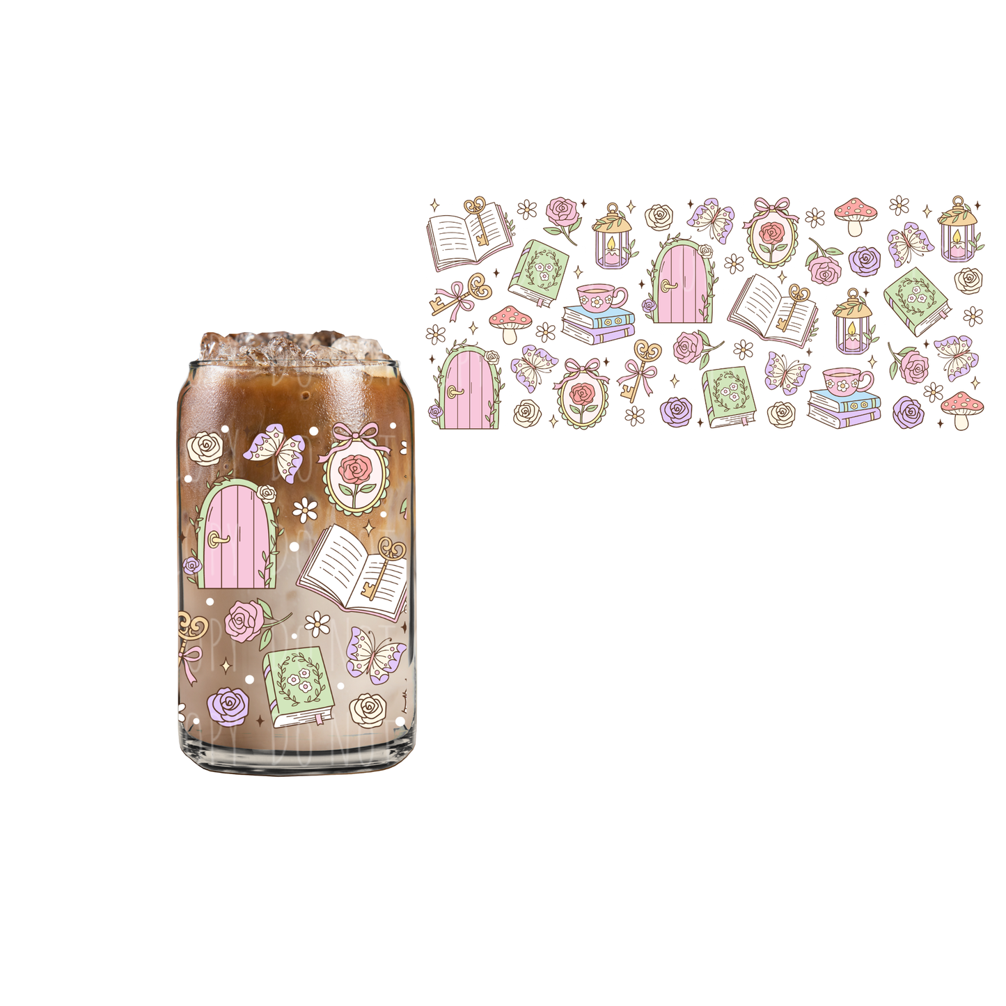 Secret Garden (DOUBLE SIDED) UVDTF 16oz cup wrap