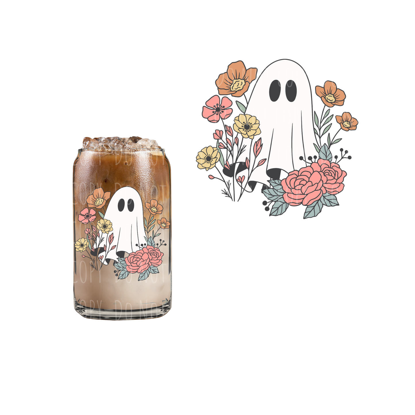 Floral Ghost (DOUBLE SIDED) UVDTF decal