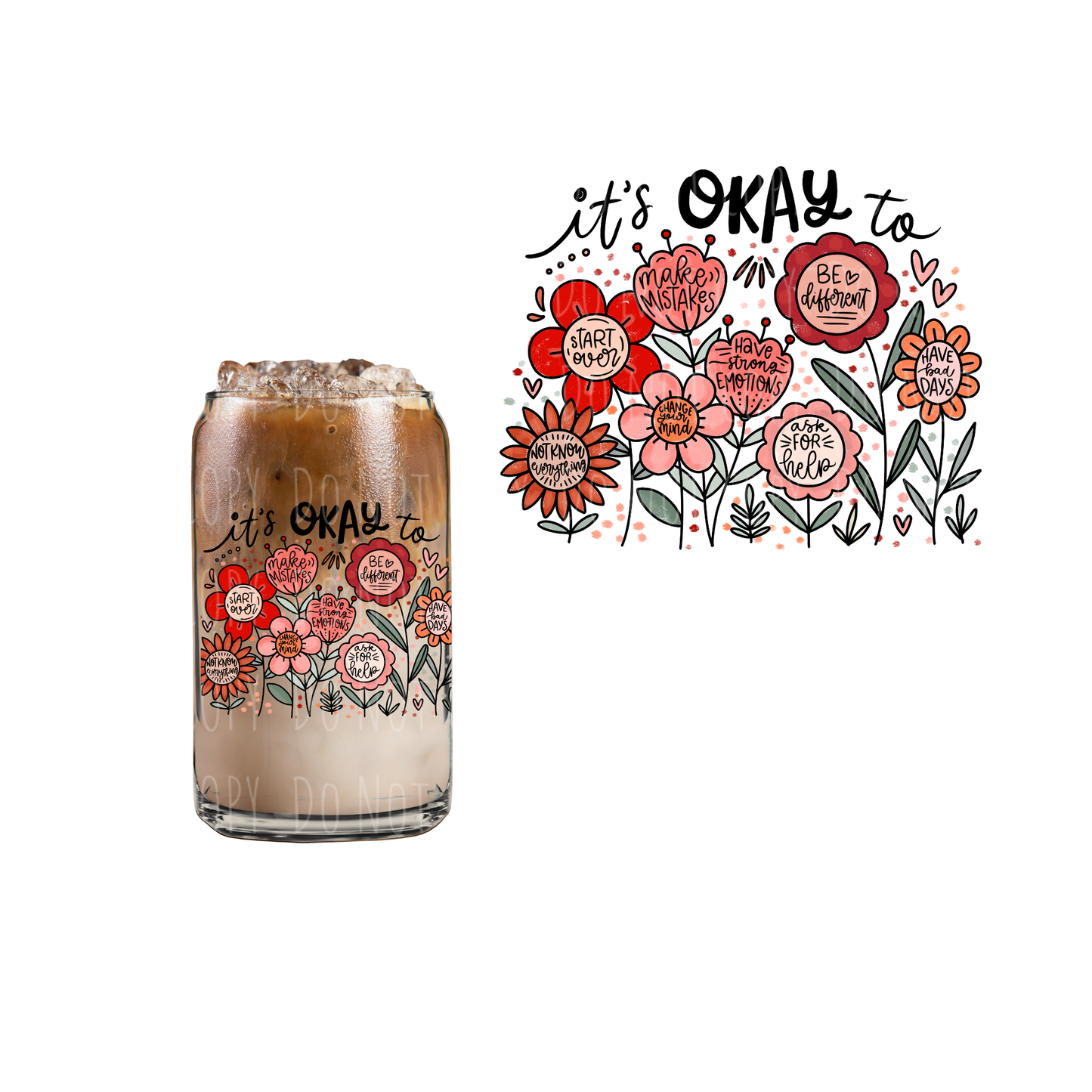 Affirmations It's Ok (black) (DOUBLE SIDED) UVDTF decal