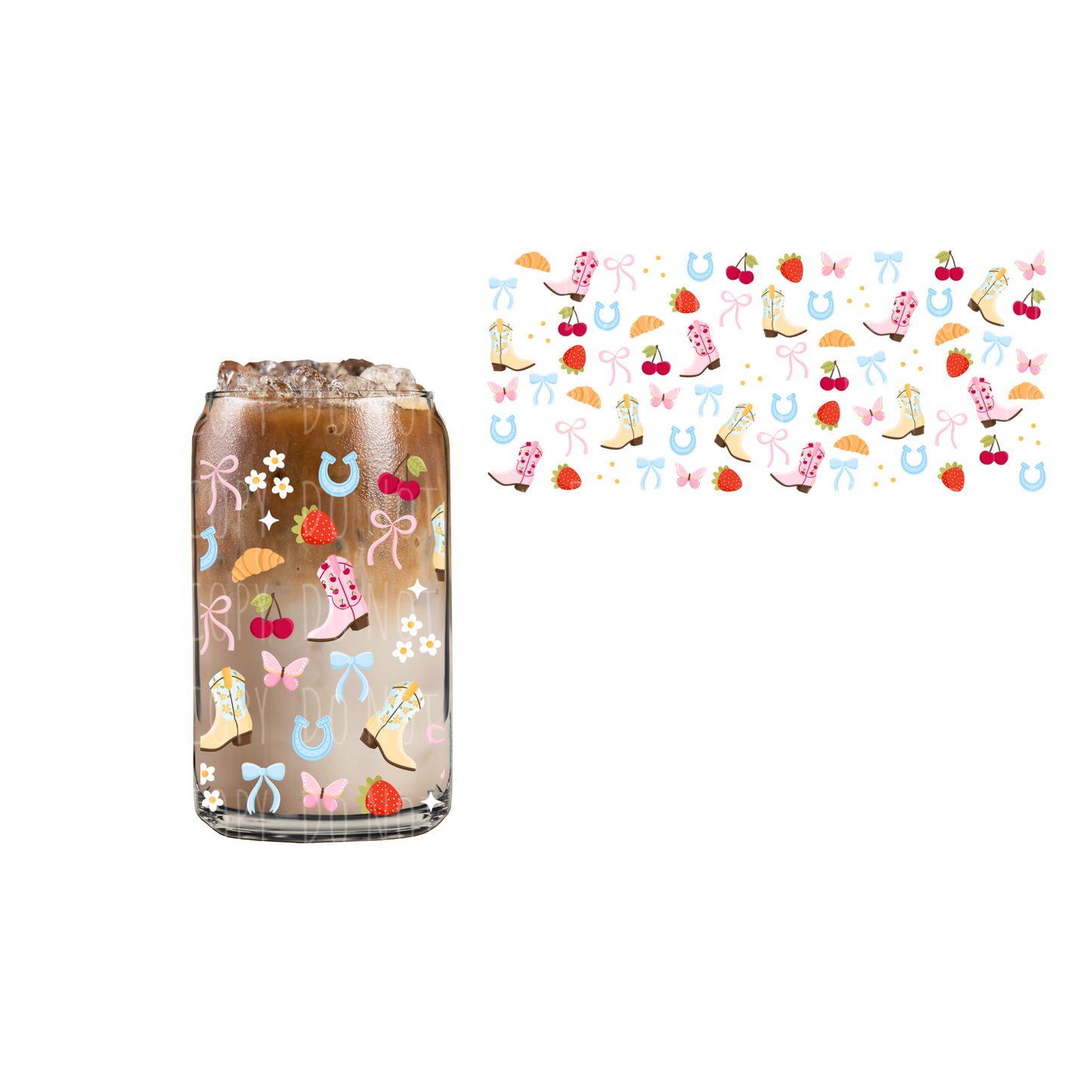 Cowgirl Summer (DOUBLE SIDED) UVDTF 16oz cup wrap