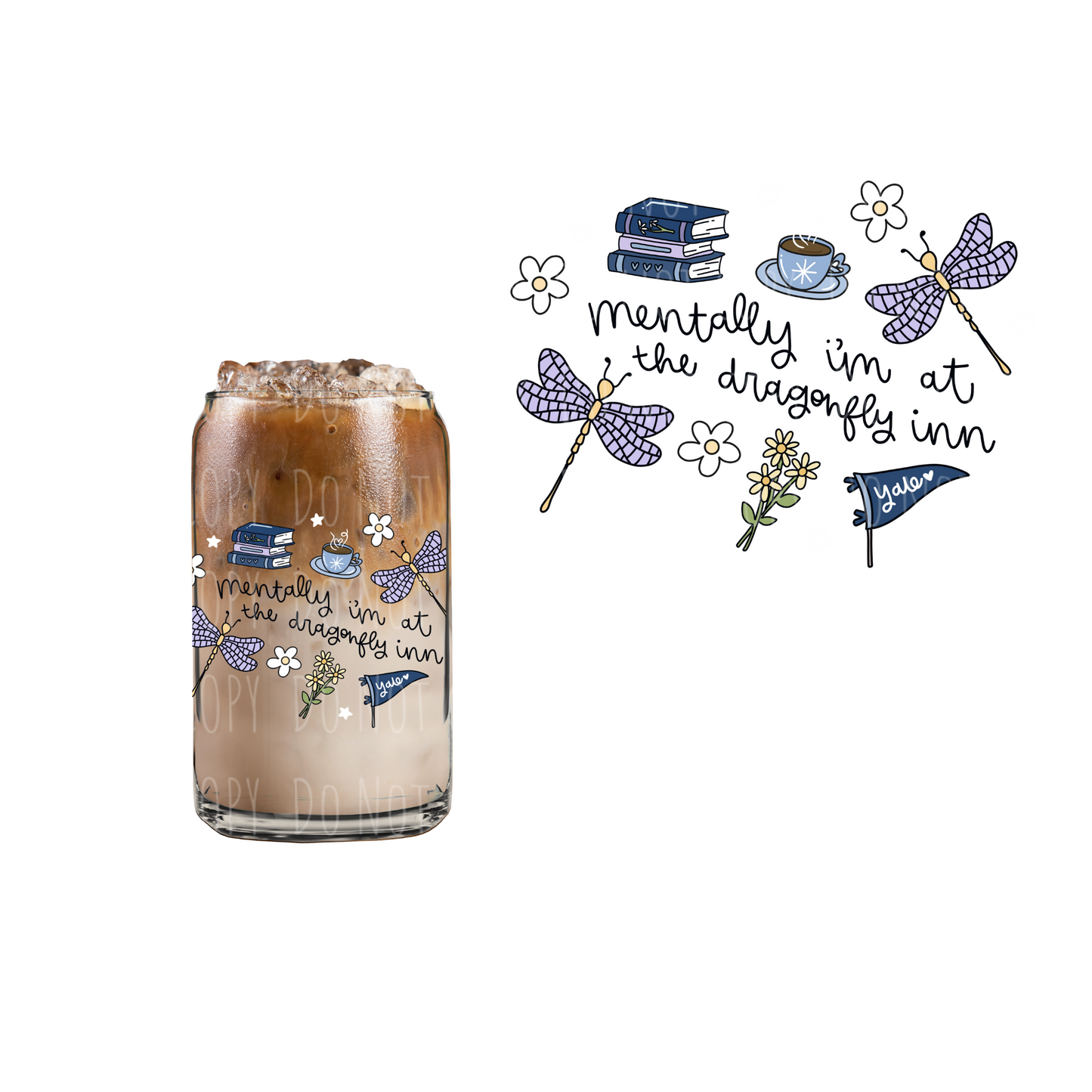 Mentally I'm At The Dragonfly Inn (DOUBLE SIDED) UVDTF decal