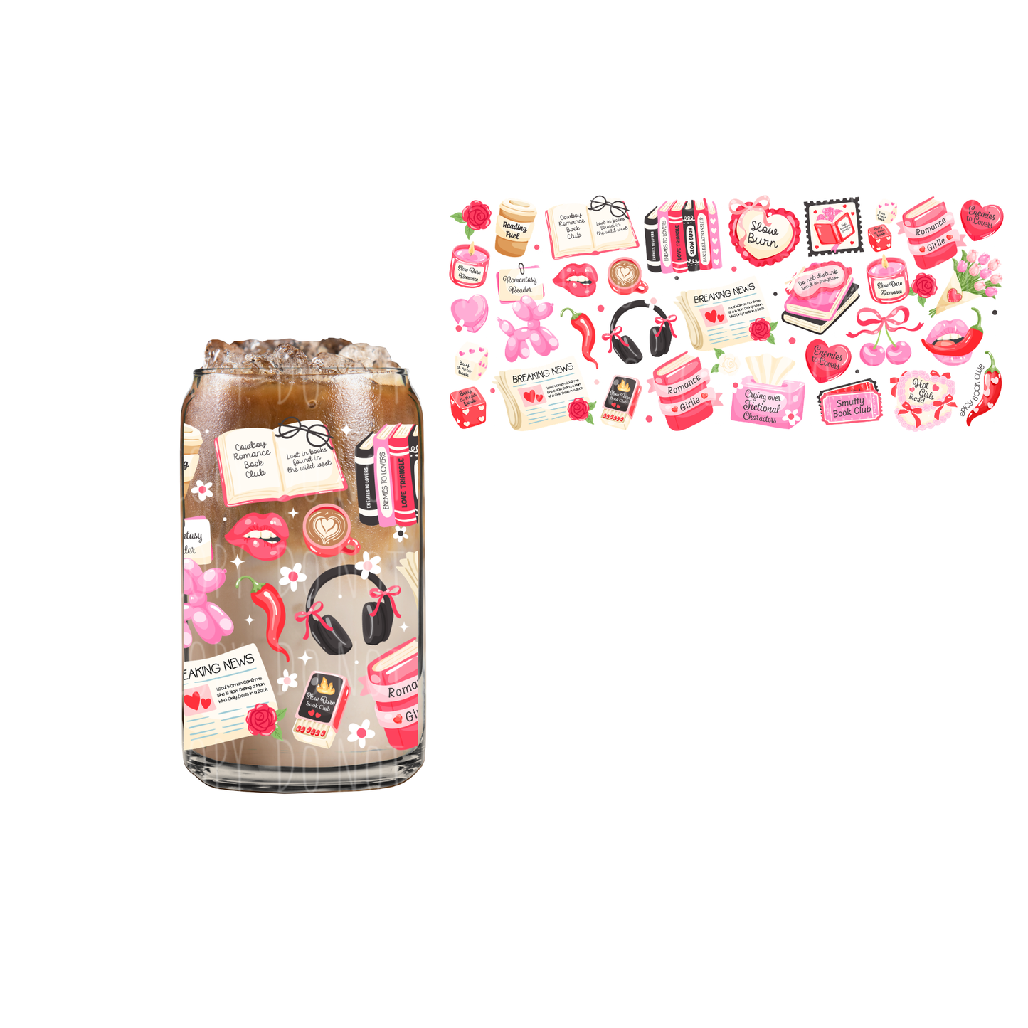 Spicy Book Club (DOUBLE SIDED) UVDTF 16oz cup wrap