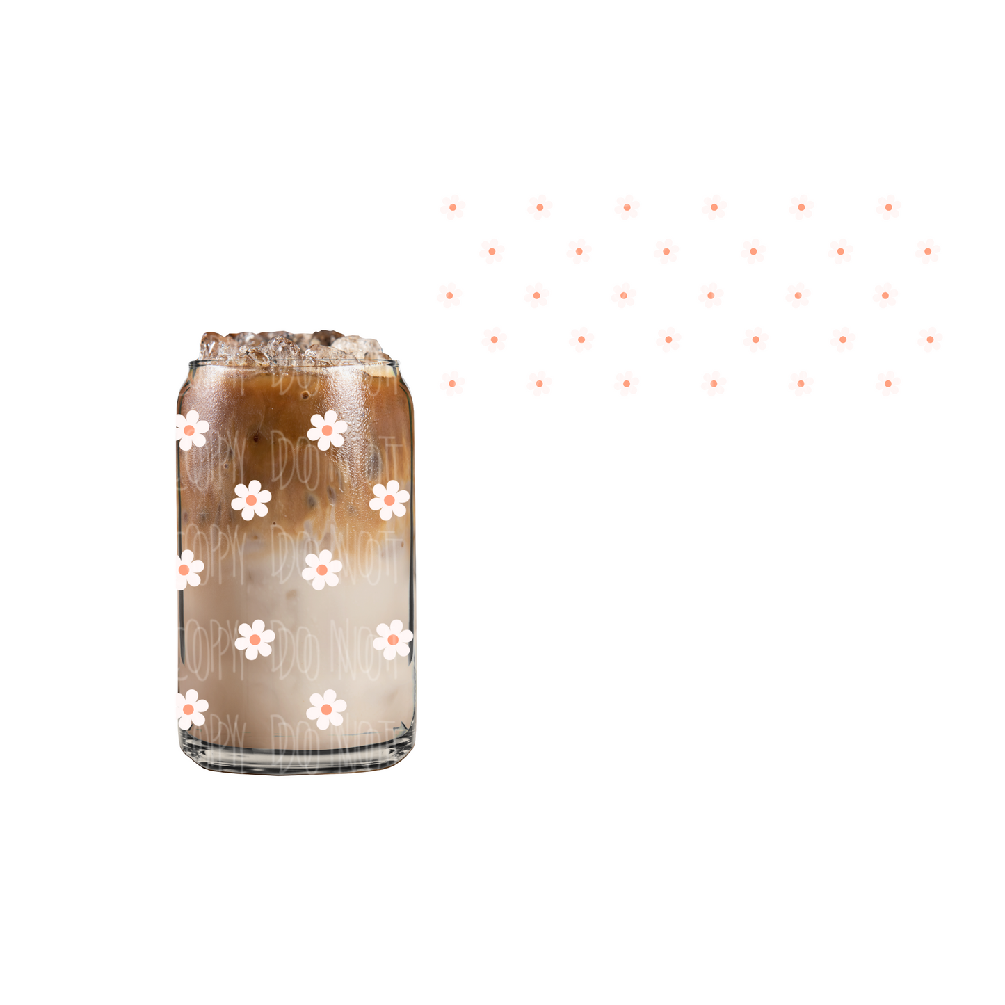 Tiny White Daisies (DOUBLE SIDED) UVDTF cup wrap