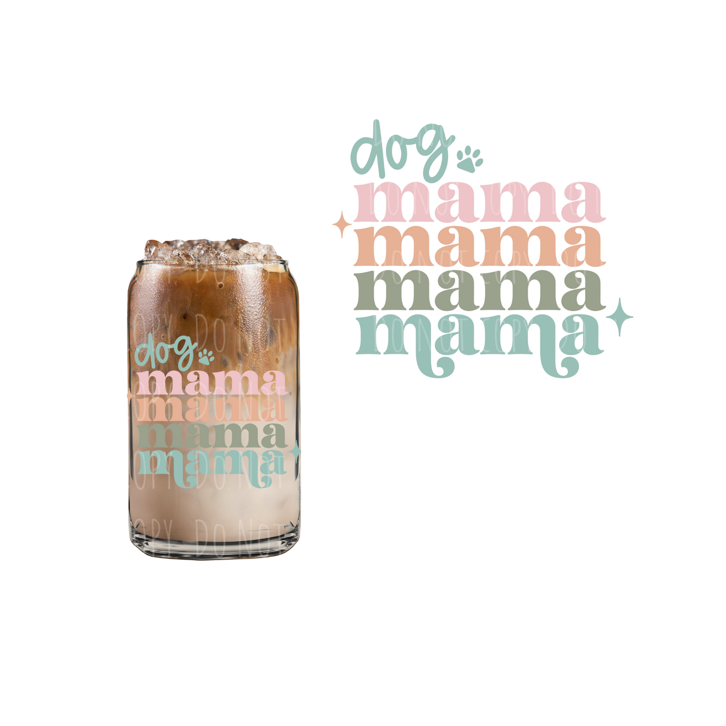 Dog Mama UVDTF decal