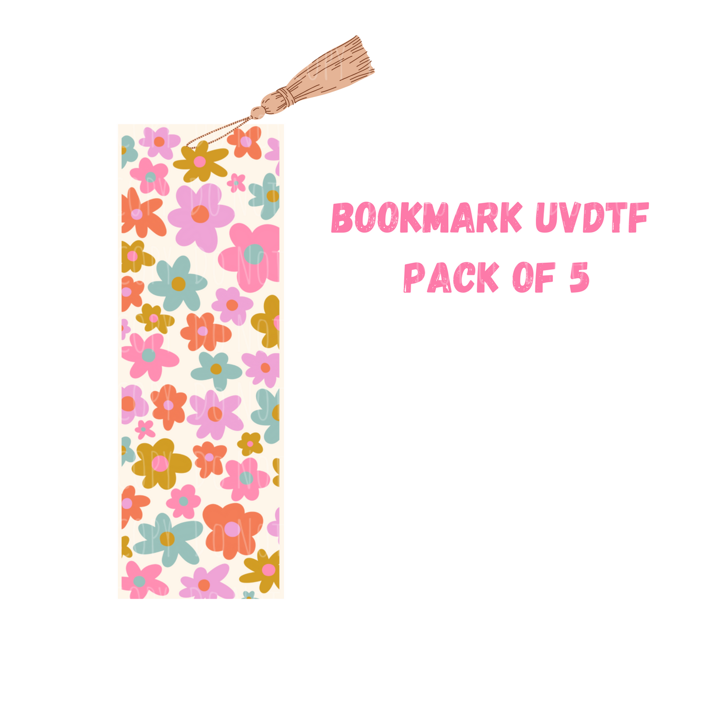 Elle Florals (DOUBLE SIDED) Bookmark UVDTF (pack of 5)