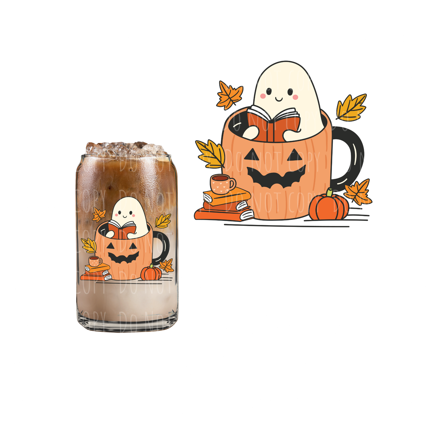Fall Ghost Mug (DOUBLE SIDED) UVDTF decal
