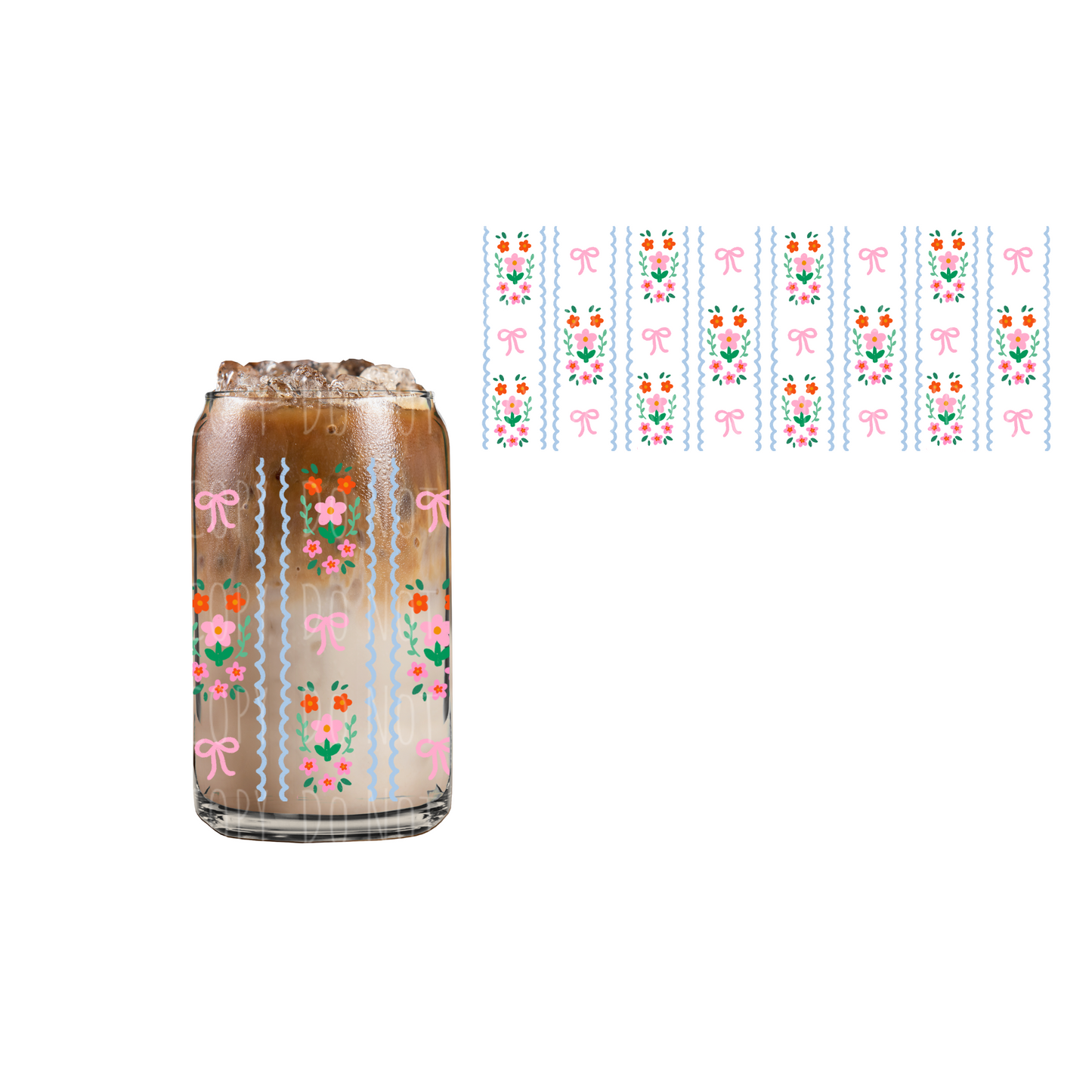 Wildflower Stripes (DOUBLE SIDED) UVDTF 16oz cup wrap