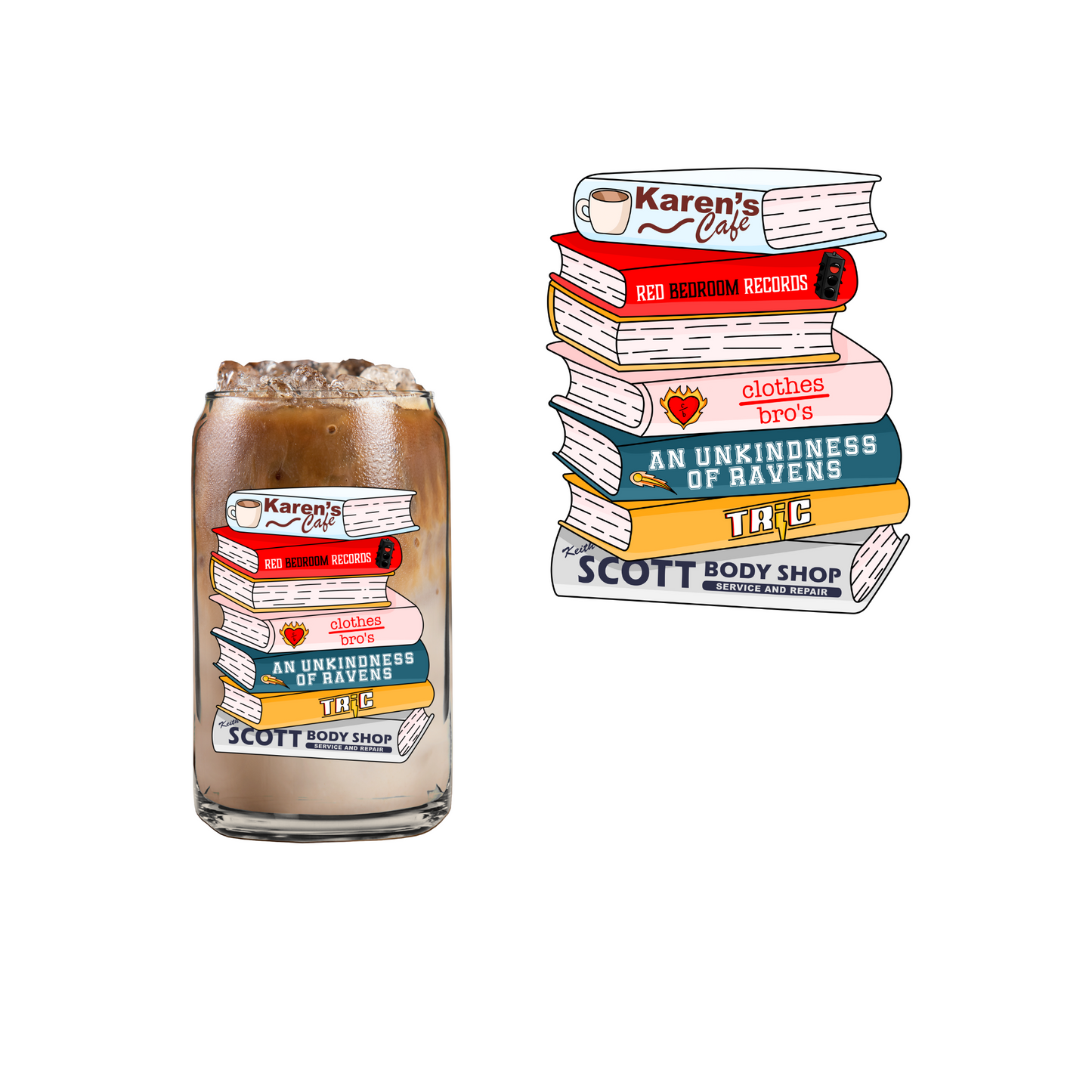 OTH Bookstack (DOUBLE SIDED) UVDTF decal