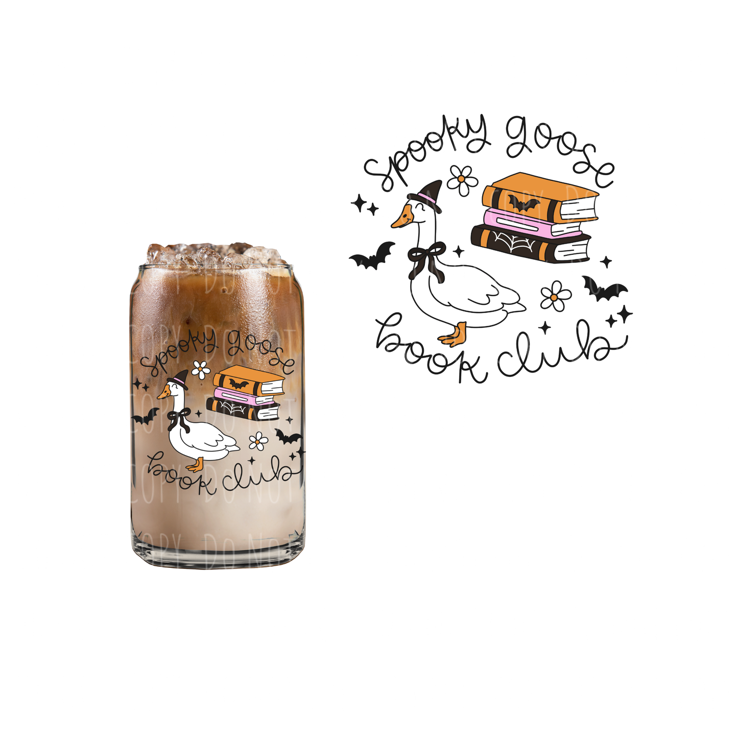 Spooky Goose Book Club (DOUBLE SIDED) UVDTF decal
