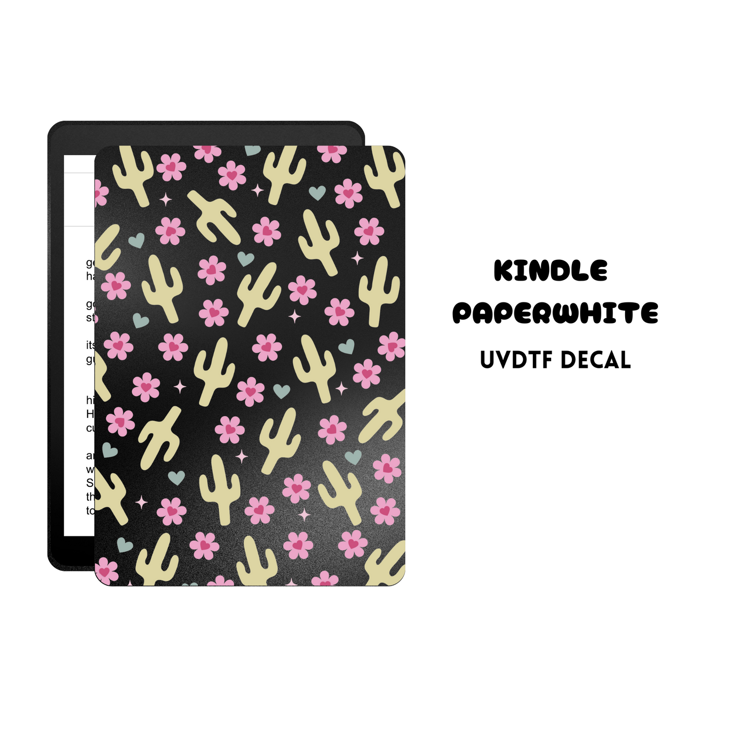 Cactus Flower (DOUBLE SIDED) Kindle UVDTF sticker