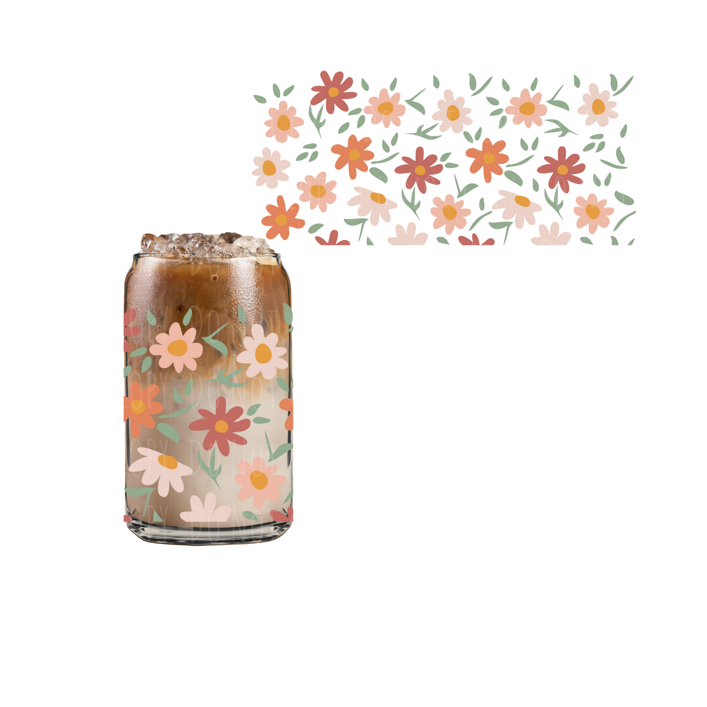 Boho Blooms (DOUBLE SIDED) UVDTF cup wrap