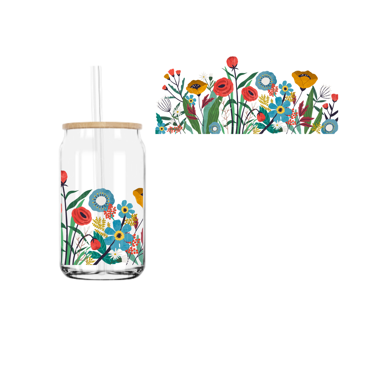 Wildflower Garden (DOUBLE SIDED) UVDTF cup wrap