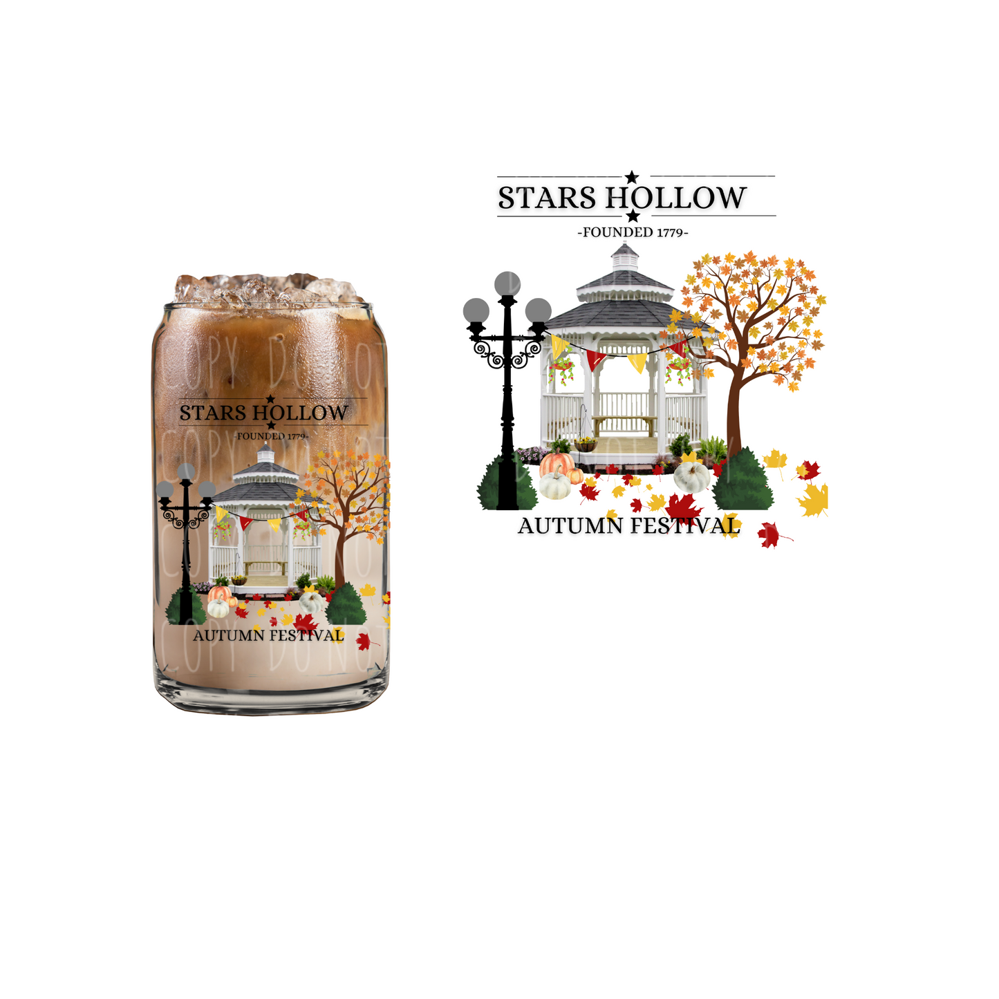 Stars Hollow Autumn (DOUBLE SIDED) UVDTF decal