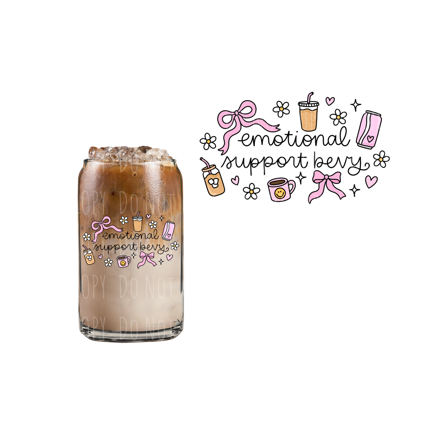 Emotional Support Bevy (DOUBLE SIDED) UVDTF decal
