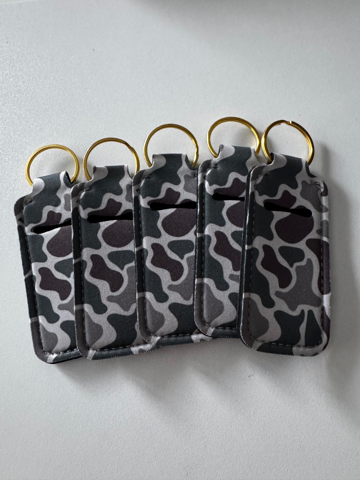 Camo Chapstick Holder Keychains (Pack of 5)