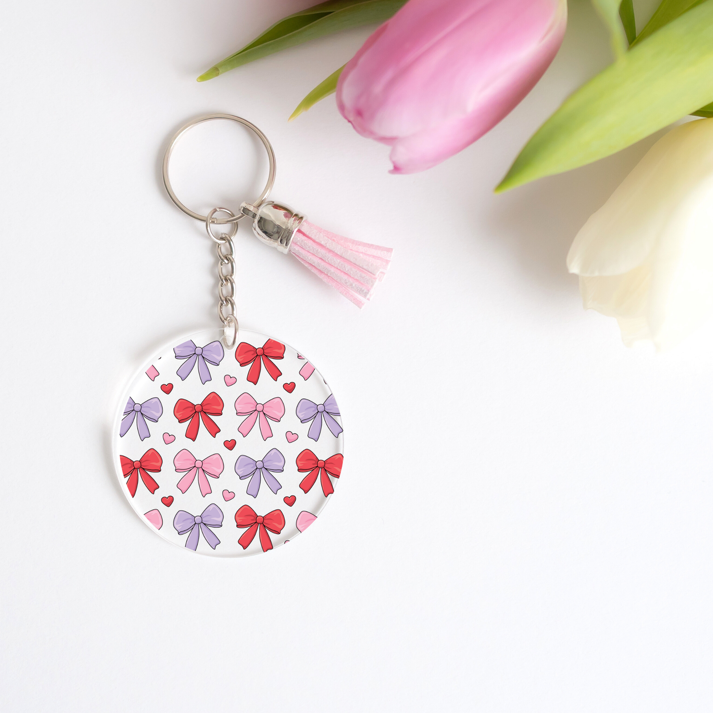 Purple and Red Bows Keychain Decals (PACK OF 5)