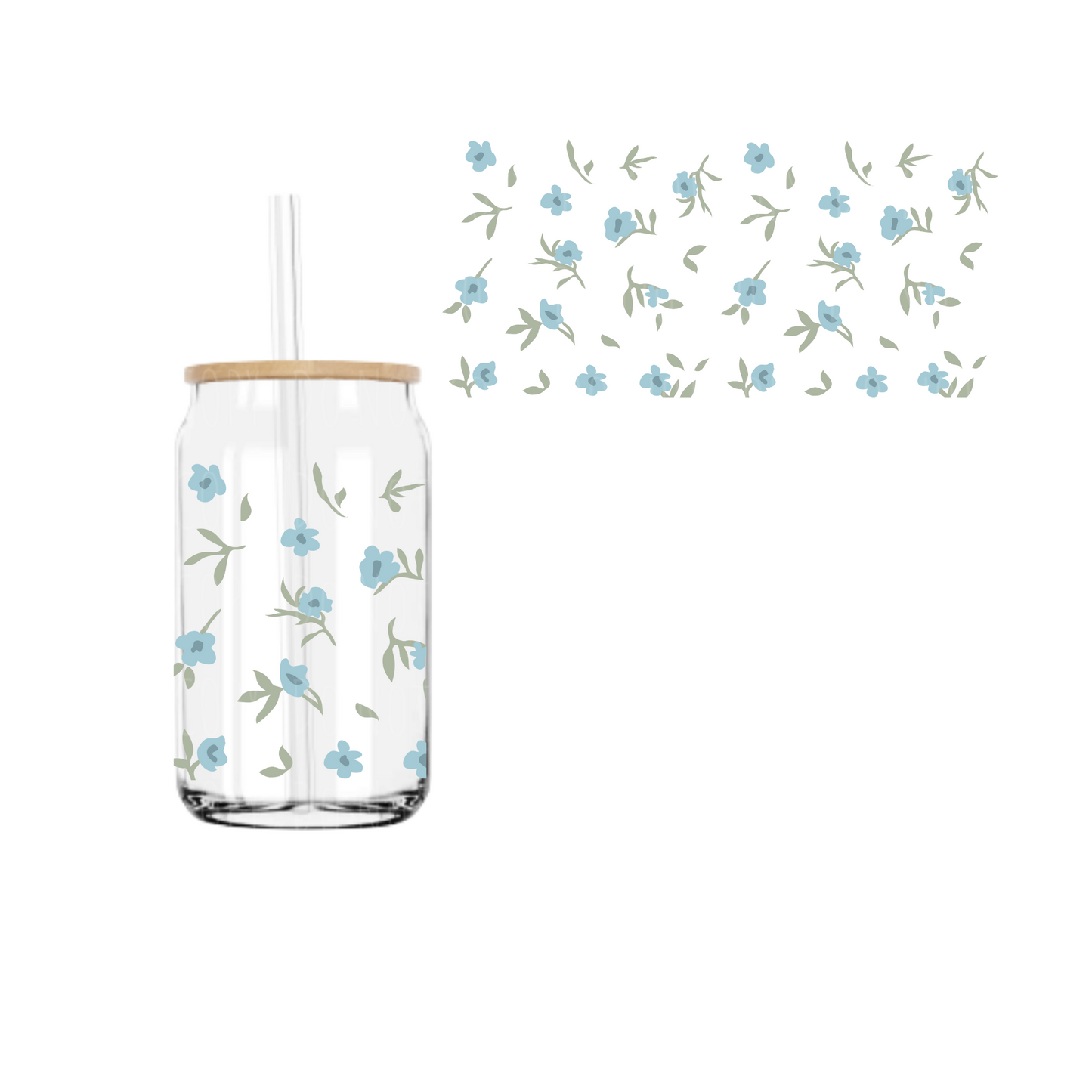 Vintage Baby Blues (DOUBLE SIDED) UVDTF cup wrap