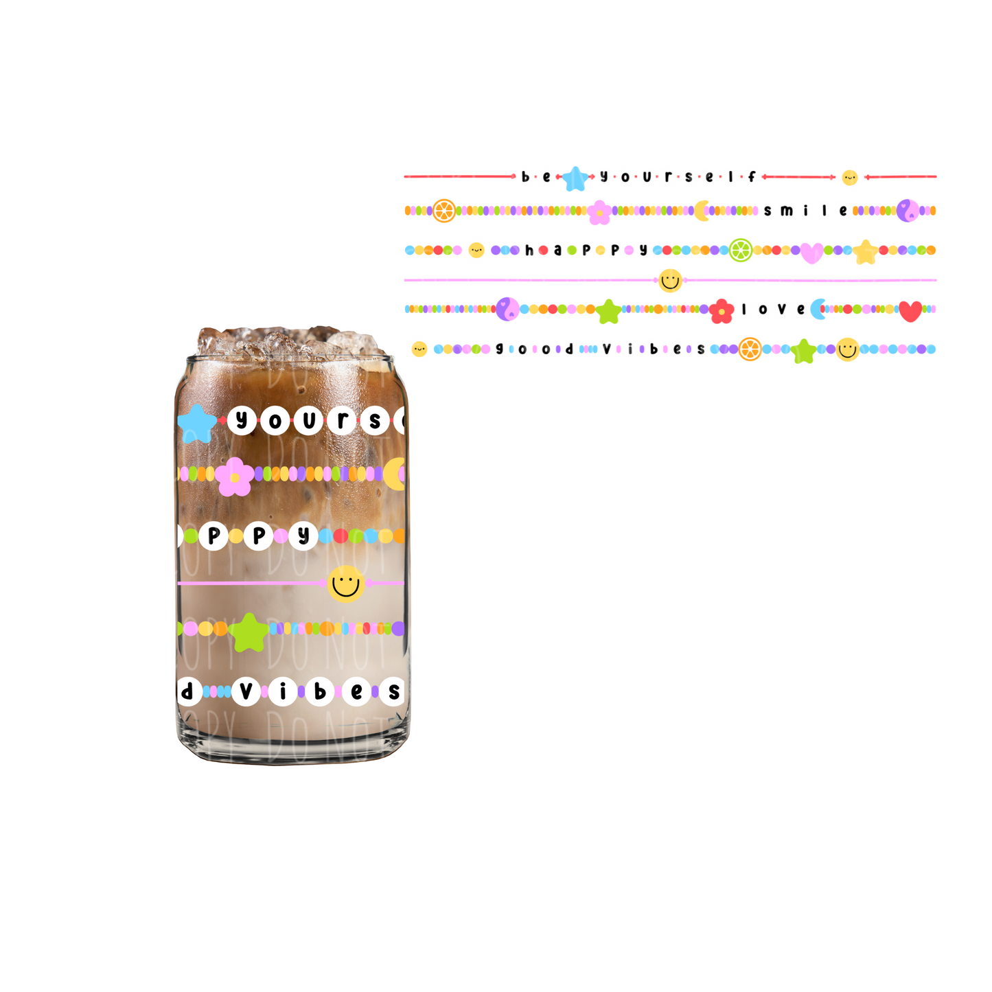 Affirmation Friendship Bracelets (DOUBLE SIDED) UVDTF cup wrap