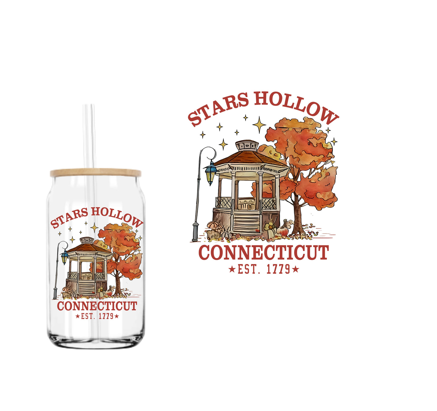 Stars Hollow Fall (DOUBLE SIDED) UVDTF decal
