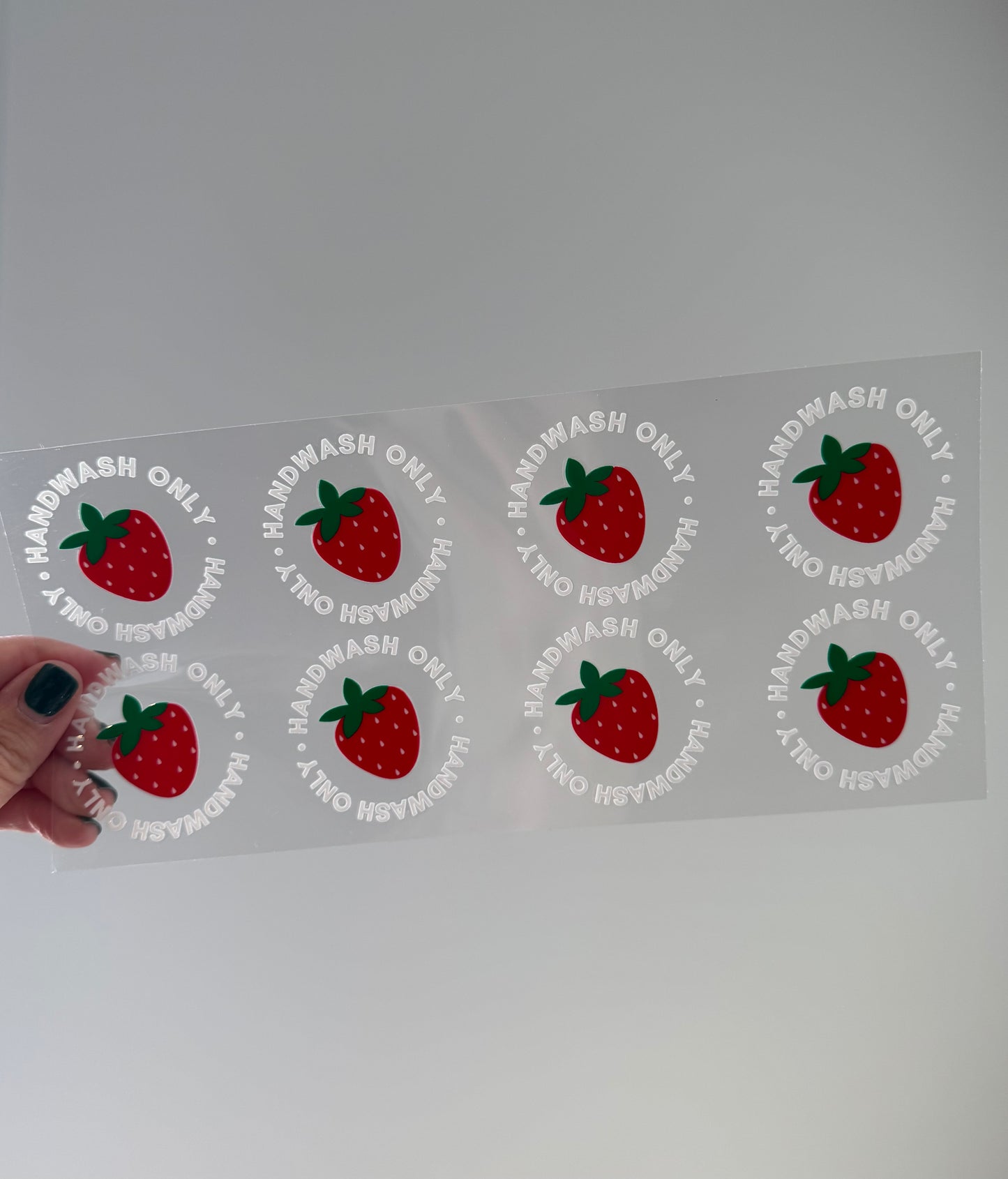 Strawberry Handwash Only Stickers ( Pack of 8 )