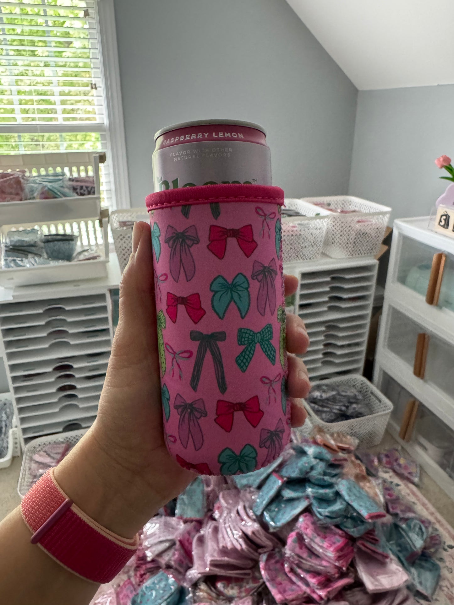 Pretty Bows Tall Can Coozies