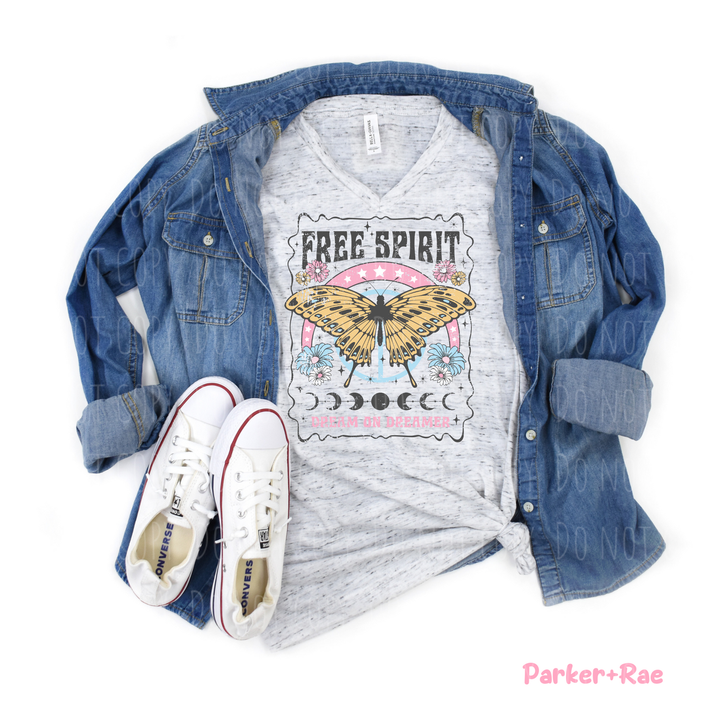 Colorful Dream On Dreamer Distressed DTF