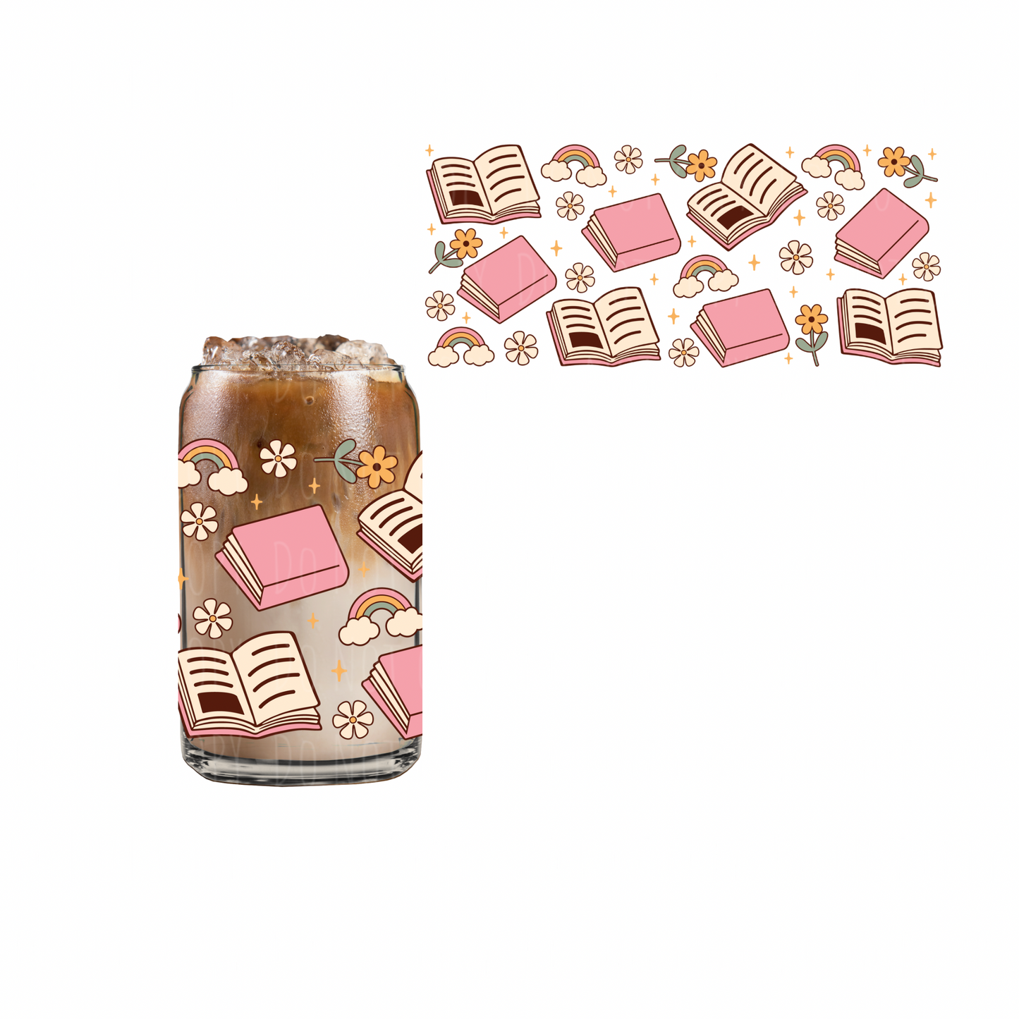 Open Book (DOUBLE SIDED) UVDTF cup wrap
