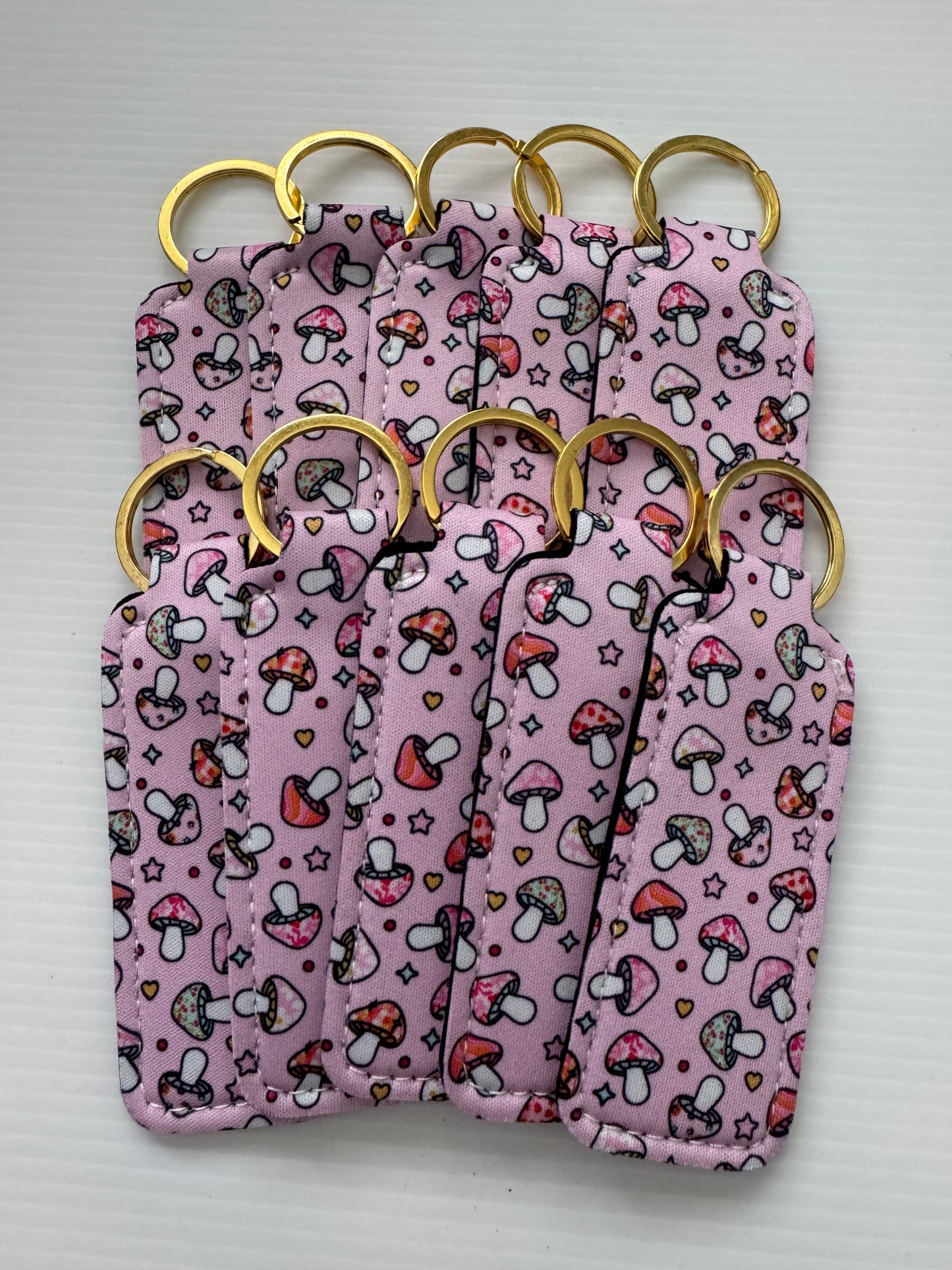 Mushrooms Chapstick Holder Keychains (Pack of 5)
