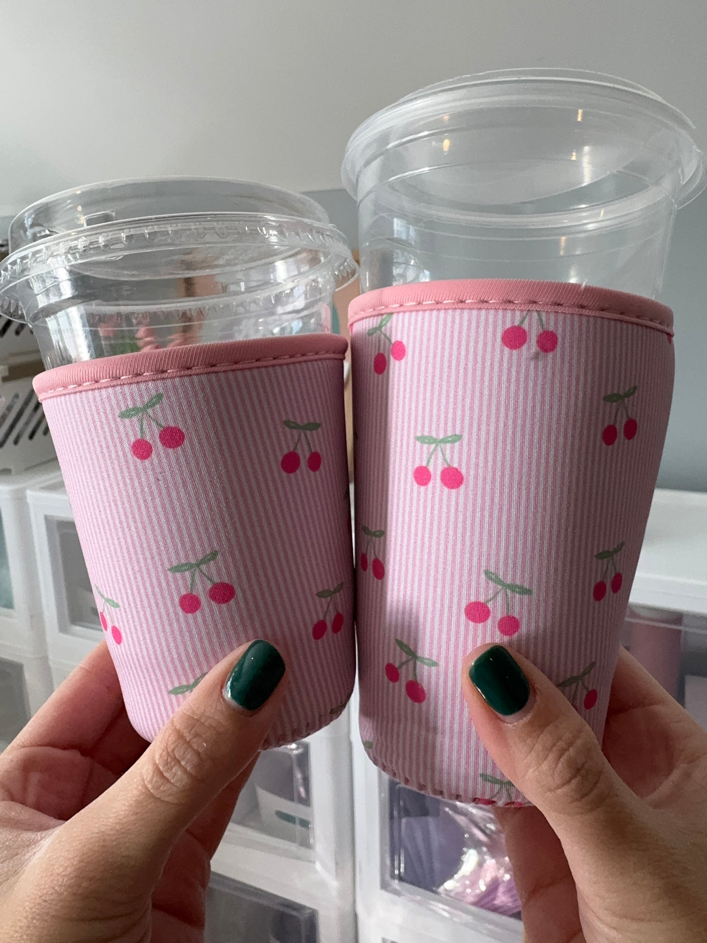 Pink Cherries Coffee Coozies