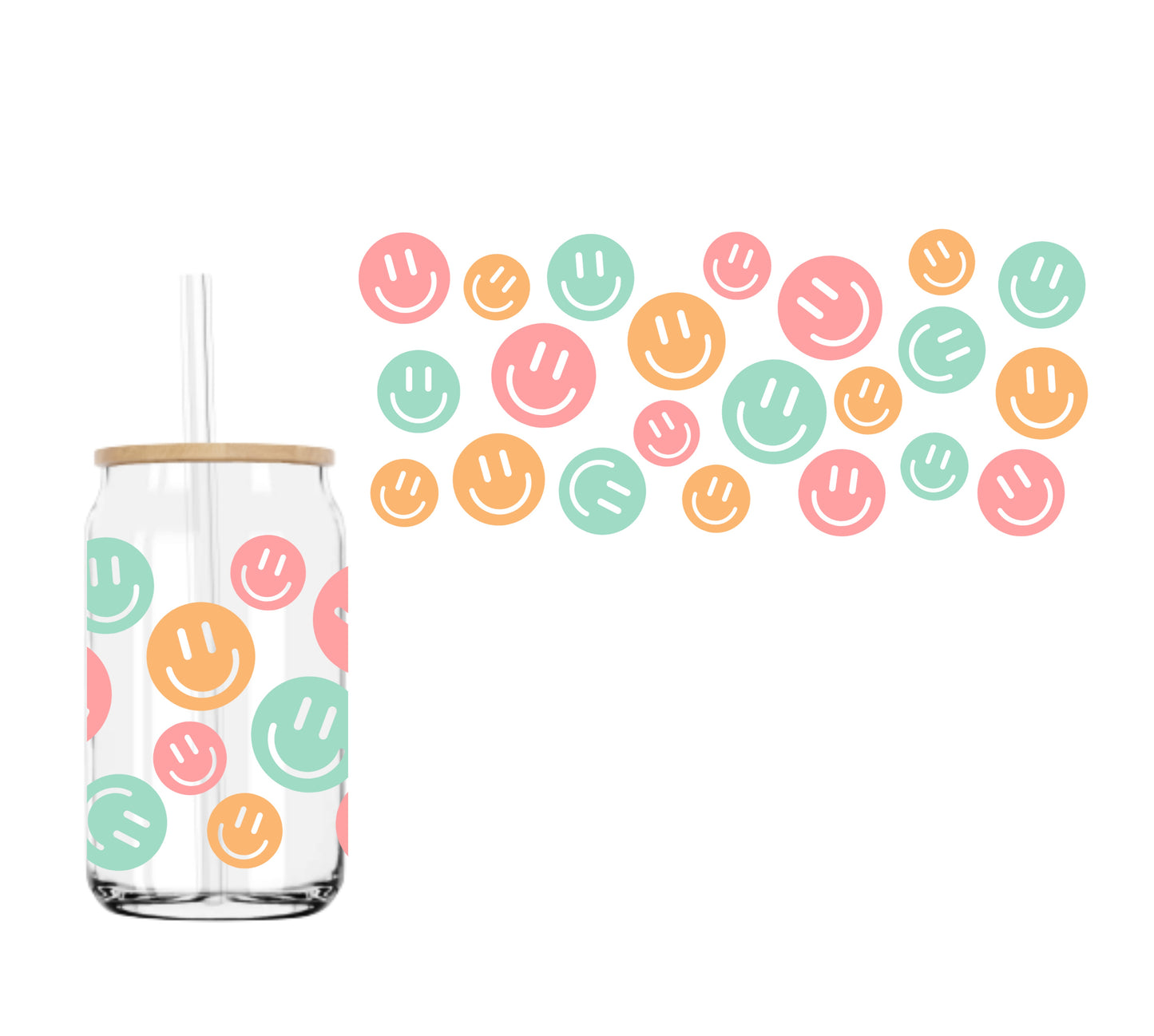 Happy Vibes (DOUBLE SIDED) UVDTF cup wrap