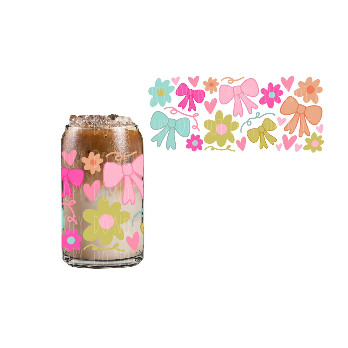 Cutie Bows (DOUBLE SIDED) UVDTF cup wrap