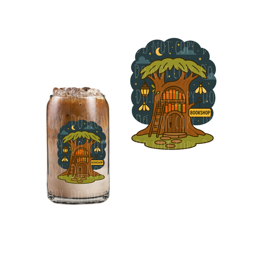 Treehouse Bookshop (DOUBLE SIDED) UVDTF decal