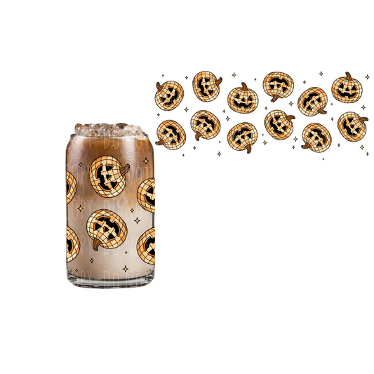 Disco Pumpkins (DOUBLE SIDED) UVDTF 16oz cup wrap