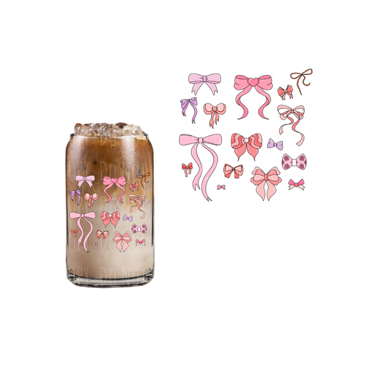 Pink Bows (DOUBLE SIDED) UVDTF decal