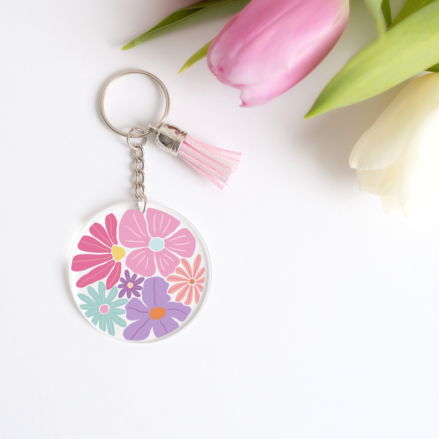 Retro Florals Keychain Decals (PACK OF 5)