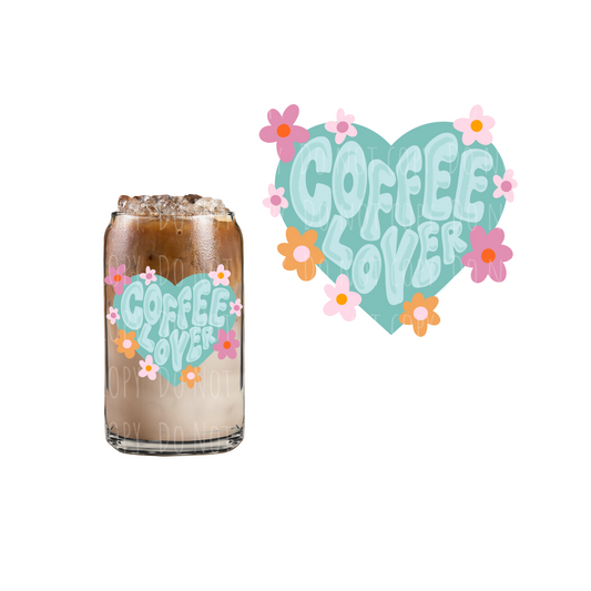 Coffee Lover #2 (DOUBLE SIDED) (teal) UVDTF decal