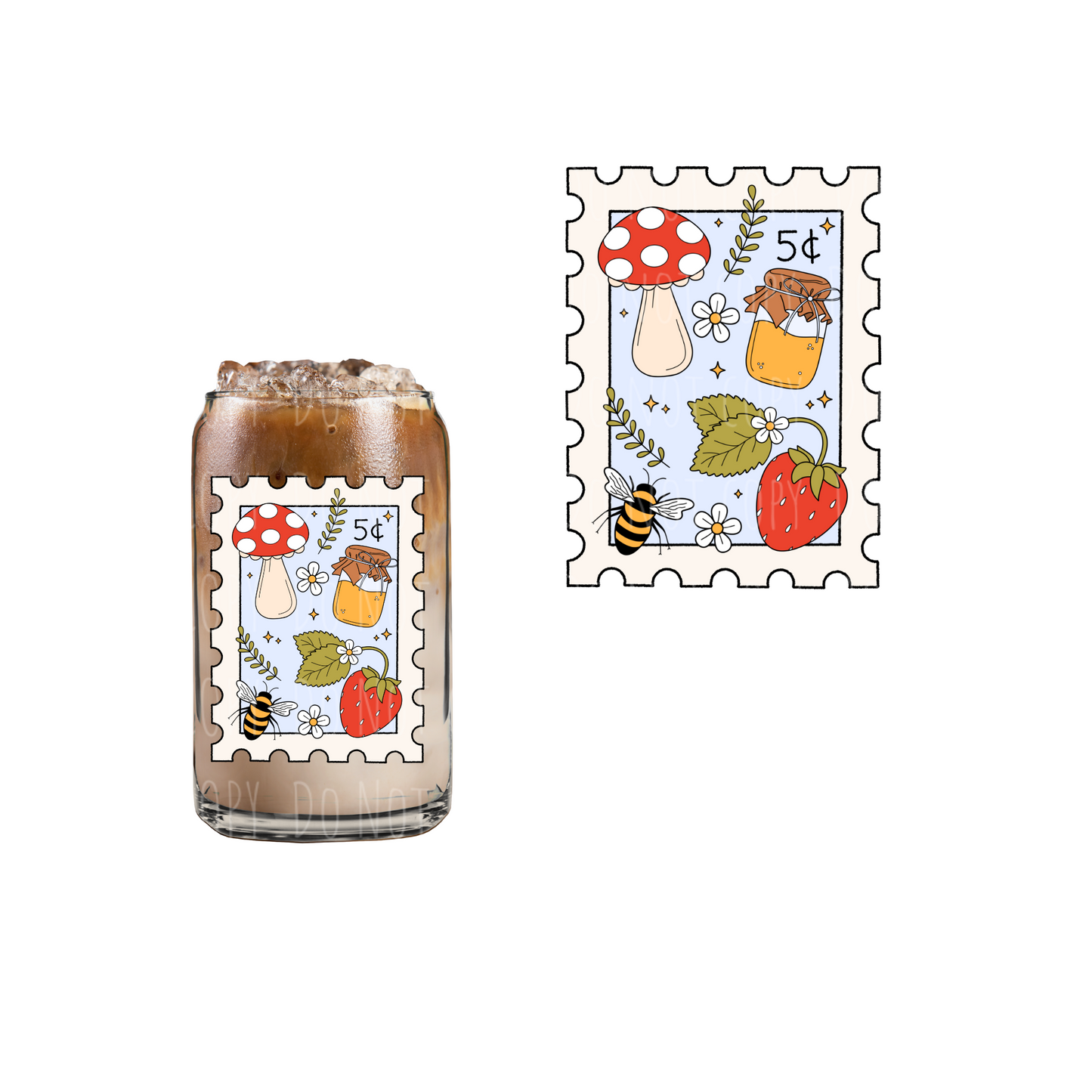 Cottage core Stamp (DOUBLE SIDED) UVDTF decal