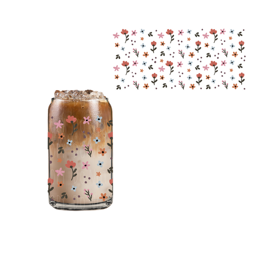 Dotty Florals (DOUBLE SIDED) UVDTF cup wrap