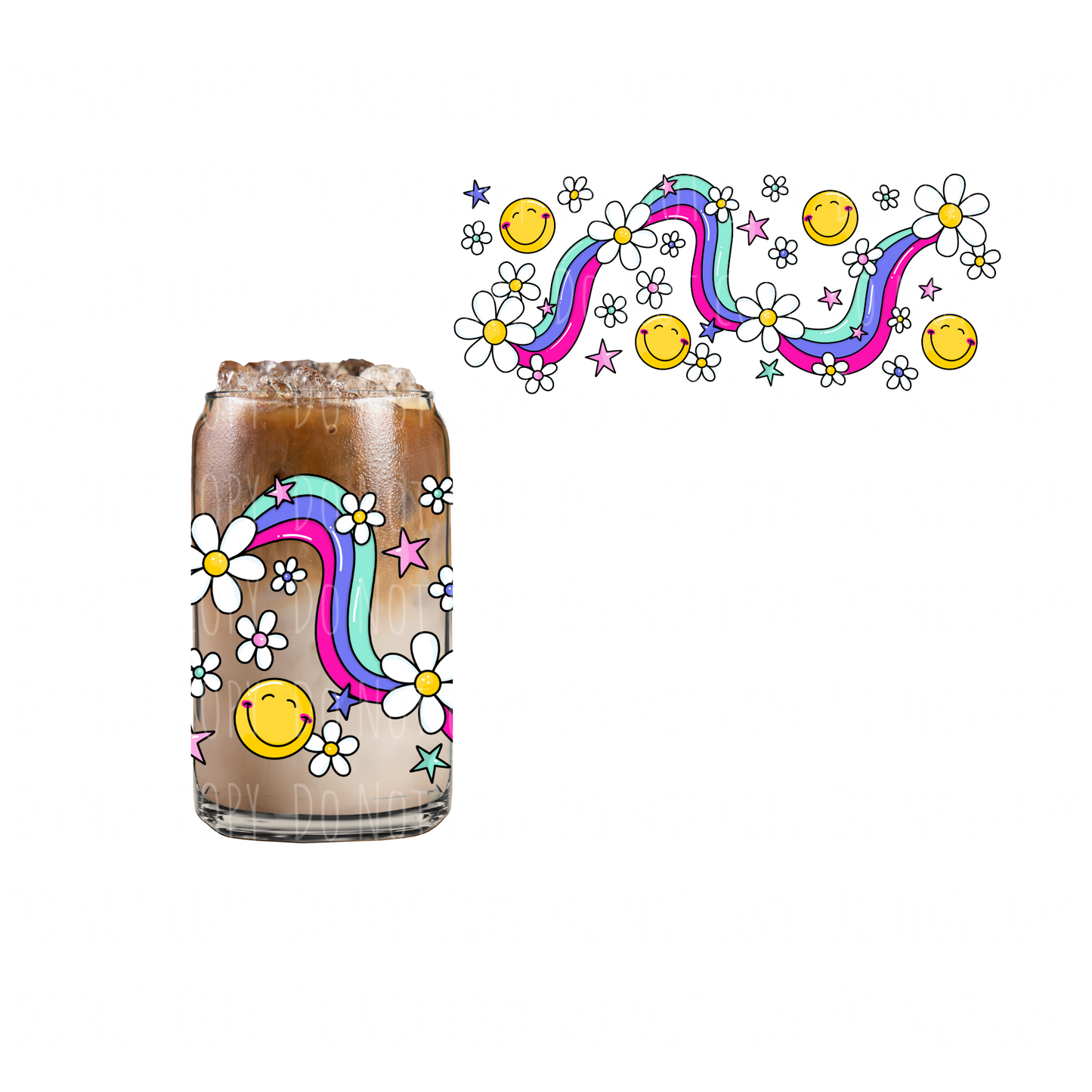Groovy Rainbow (BRIGHT) (DOUBLE SIDED) UVDTF cup wrap