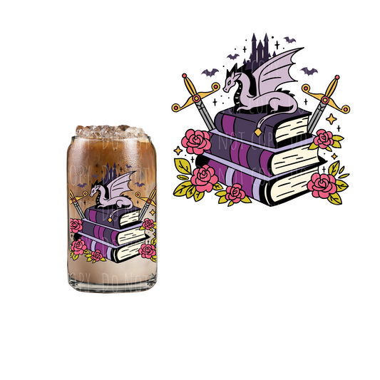 Fantasy Book Pile (DOUBLE SIDED) UVDTF decal