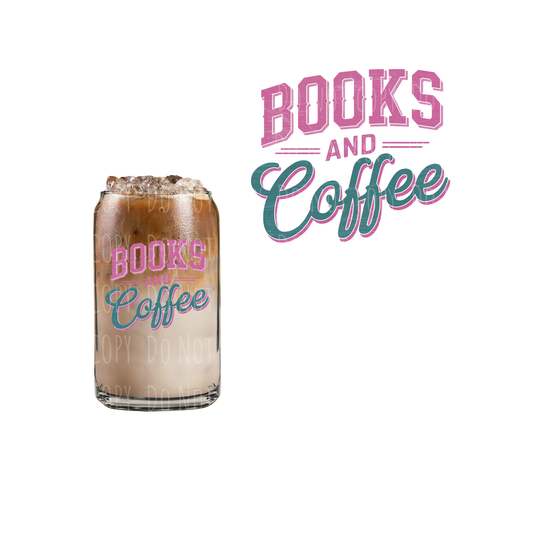 Books And Coffee (Distressed) (DOUBLE SIDED) UVDTF decal