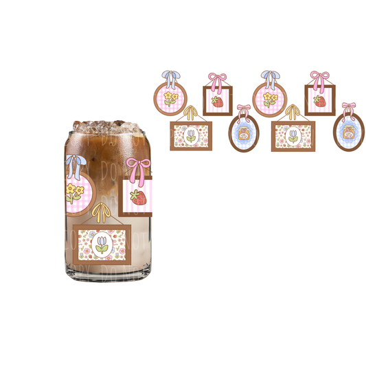 Cottage Frames (DOUBLE SIDED) UVDTF 16oz cup wrap