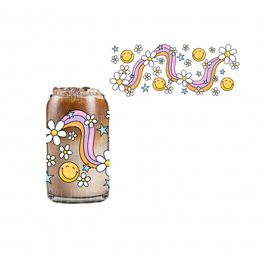 Groovy Rainbow (DOUBLE SIDED) UVDTF cup wrap