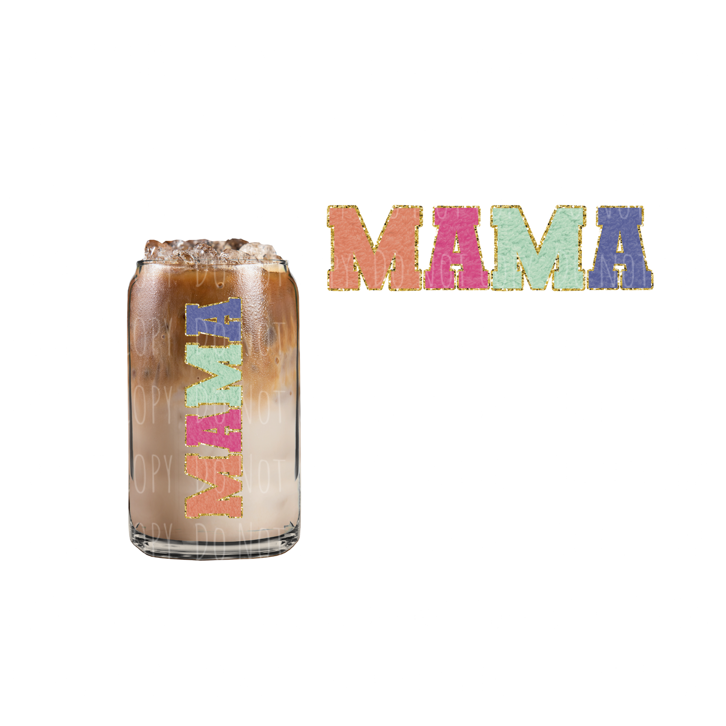 Mama (faux patch) (DOUBLE SIDED) UVDTF decal