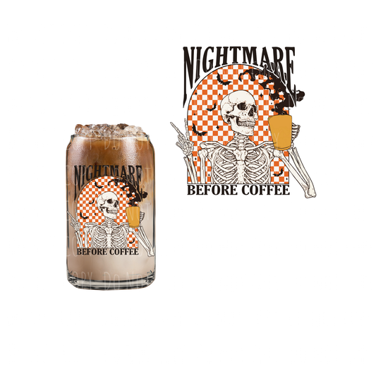 Nightmare Before Coffee (DOUBLE SIDED) UVDTF decal