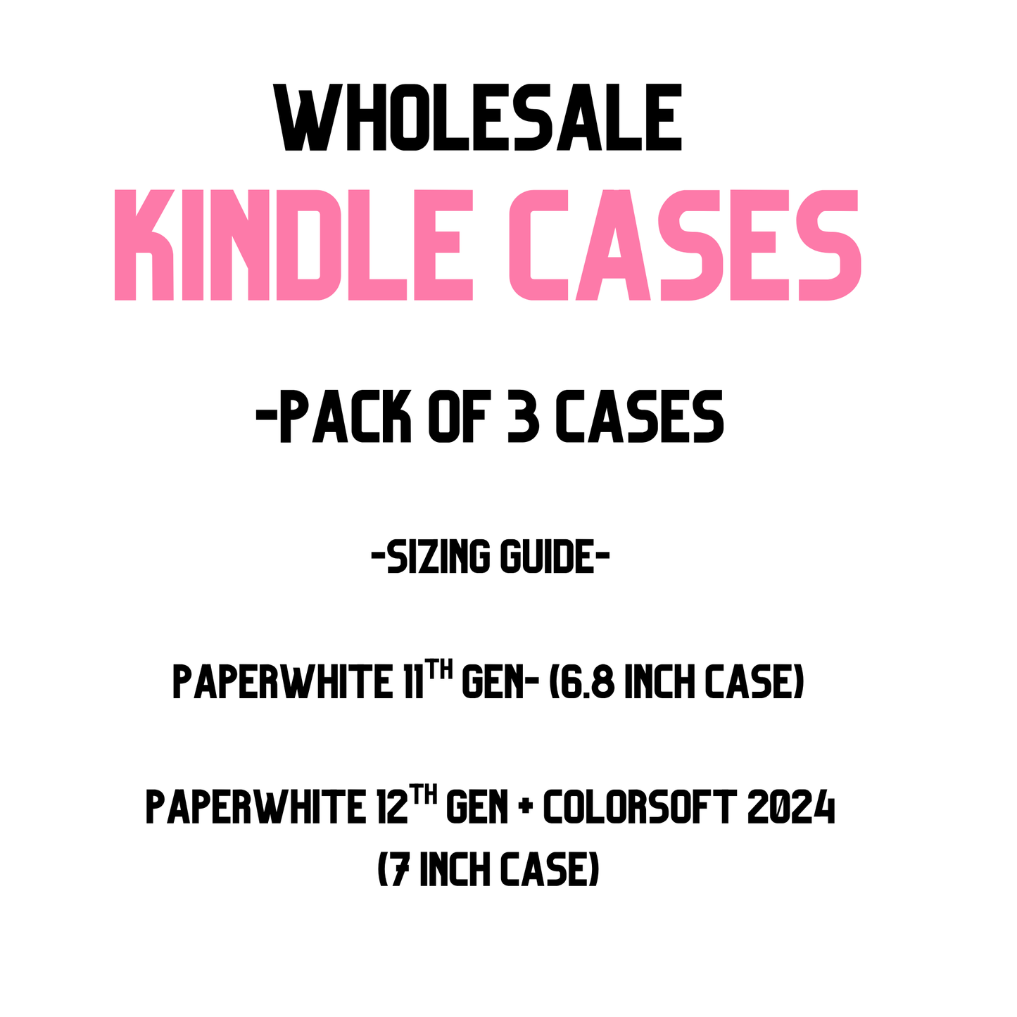 Autumn Gilmore/ Wholesale Clear Back  Kindle Cases- PACK of 3