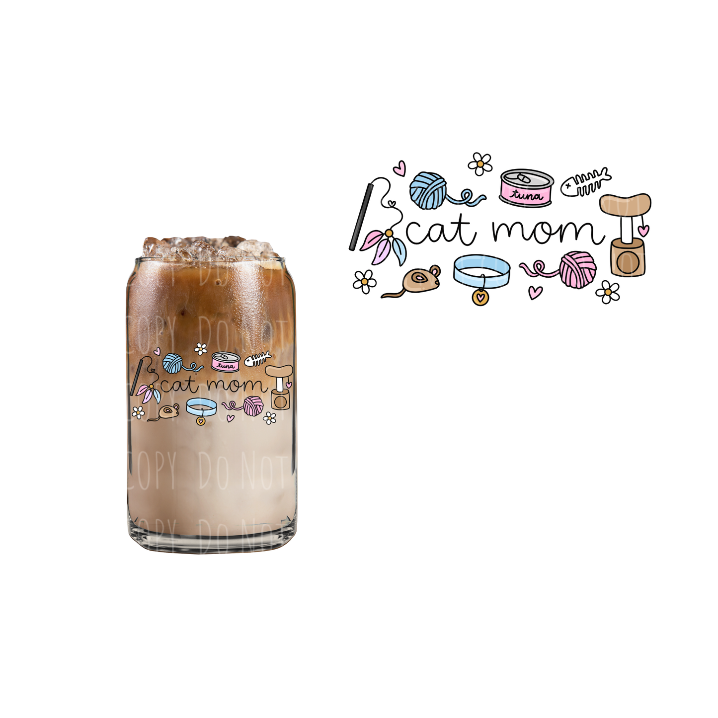 Cat Mom (DOUBLE SIDED) UVDTF decal